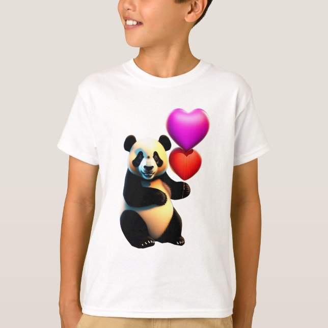 Camiseta El día de San Valentín del Panda de San Valentín y (Anverso)