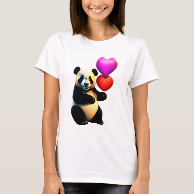 Camiseta El día de San Valentín del Panda de San Valentín y (Anverso)
