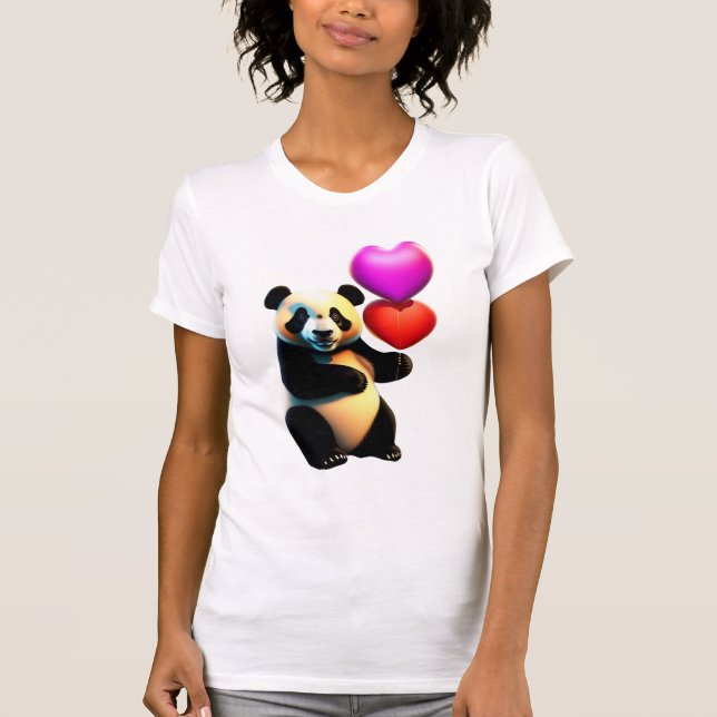 Camiseta El día de San Valentín del Panda de San Valentín y (Anverso)