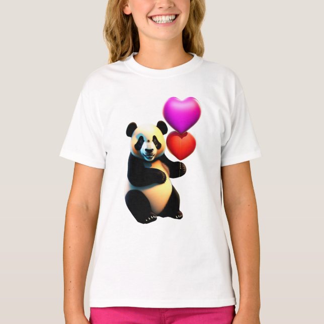 Camiseta El día de San Valentín del Panda de San Valentín y (Anverso)