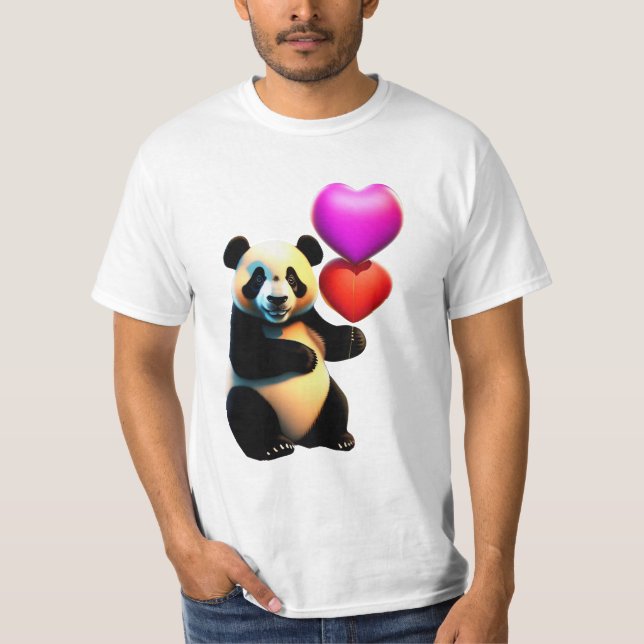 Camiseta El día de San Valentín del Panda de San Valentín y (Anverso)
