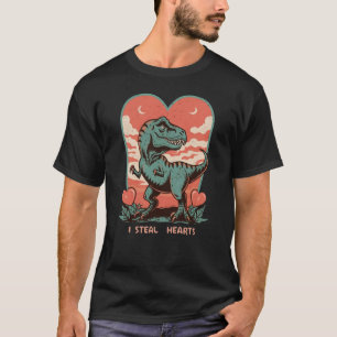 Camiseta El día de San Valentín Dinosaurio I Robar Corazone