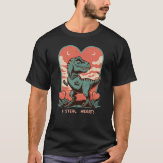 Camiseta El día de San Valentín Dinosaurio I Robar Corazone
