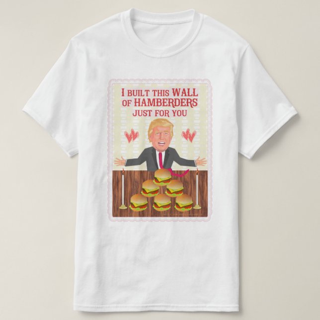 Camiseta El día de San Valentín divertido de la pared de (Diseño del anverso)