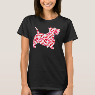 Camiseta El día de San Valentín escocés de Perro del Corazó