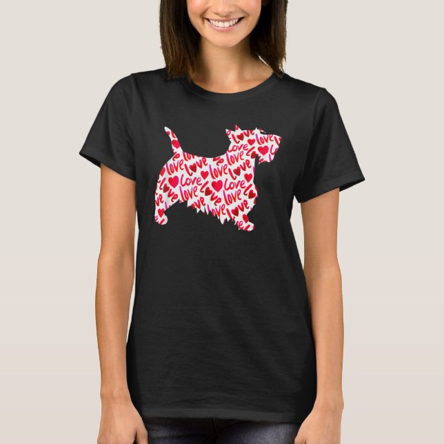 Camiseta El día de San Valentín escocés de Perro del Corazó (Anverso)