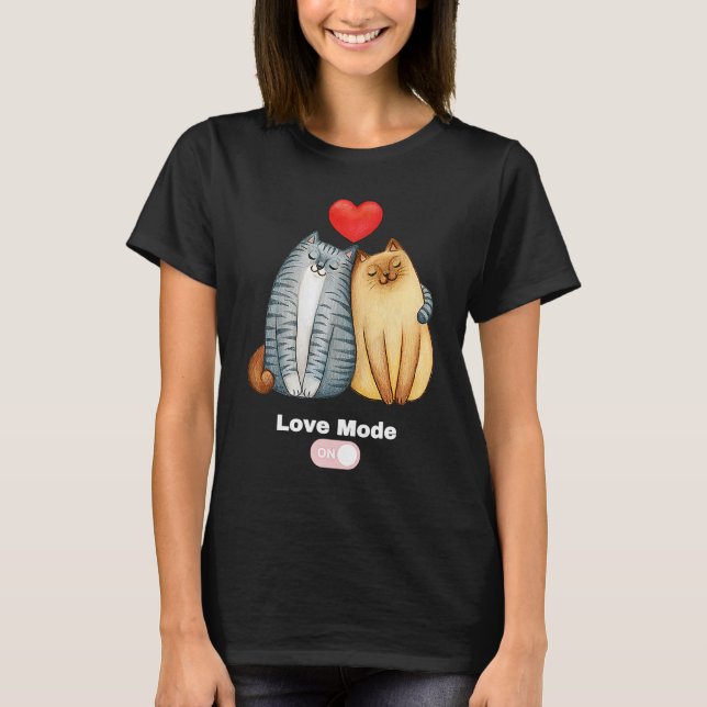 Camiseta El día de San Valentín gato motif león de moda par (Anverso)