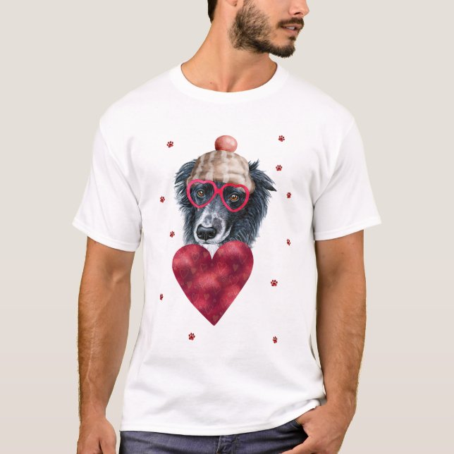 Camiseta El día de San Valentín Gift Border Collie Dog