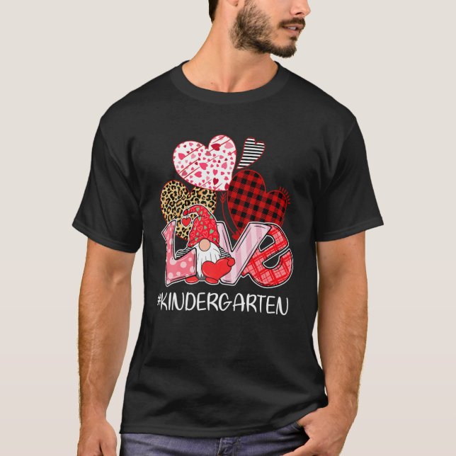 Camiseta El día de San Valentín Gnome Love Kindergarten Pro (Anverso)