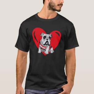 Camiseta El día de San Valentín gráfico de amor Bulldog ing