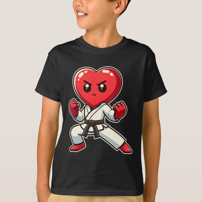 Camiseta El día de San Valentín Heart Karate Taekwondo Mma  (Anverso)