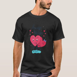 Camiseta El día de San Valentín Heart Love Kiss Hug Pareja