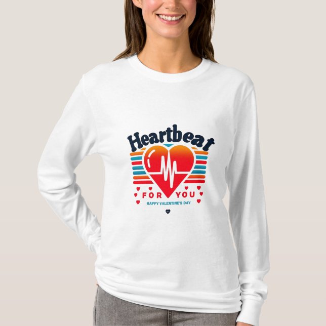 camiseta el día de San Valentín || HeartBeat Para  (Anverso)