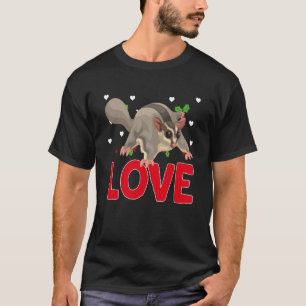 Camiseta El día de San Valentín Hearts Love Sugar Glider An