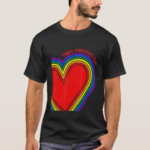 Camiseta El día de San Valentín LGBTQ Squad Rainbow Heartpr