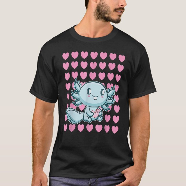 Camiseta El día de San Valentín lindo de Axolotl Te Amo Cam (Anverso)