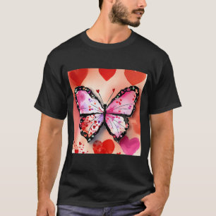 Camiseta El día de San Valentín Love Heart Butterfly Girlfr