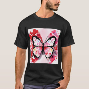 Camiseta El día de San Valentín Love Heart Butterfly Girlfr
