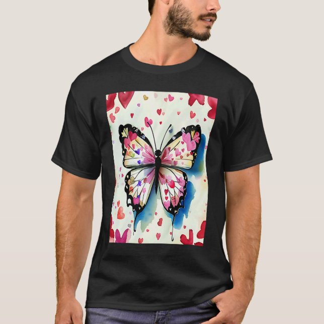 Camiseta El día de San Valentín Love Heart Butterfly Girlfr (Anverso)