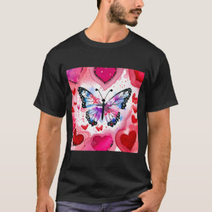 Camiseta El día de San Valentín Love Heart Butterfly Girlfr