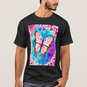 Camiseta El día de San Valentín Love Heart Butterfly Girlfr