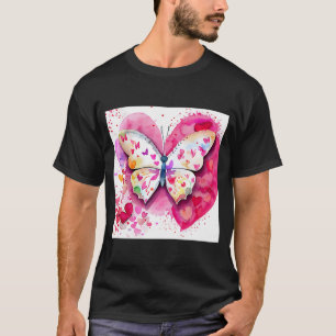 Camiseta El día de San Valentín Love Heart Butterfly Girlfr