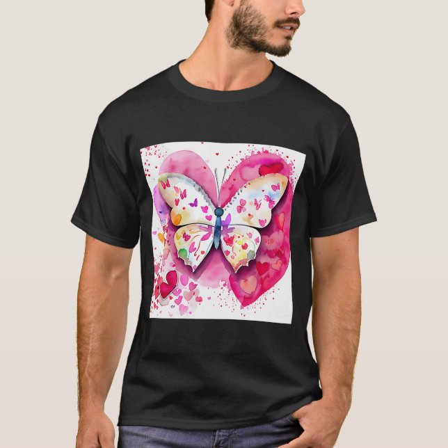 Camiseta El día de San Valentín Love Heart Butterfly Girlfr (Anverso)