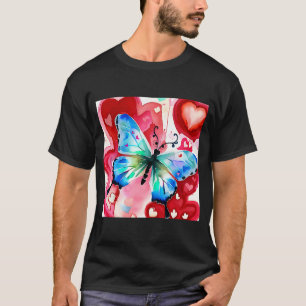 Camiseta El día de San Valentín Love Heart Butterfly Girlfr