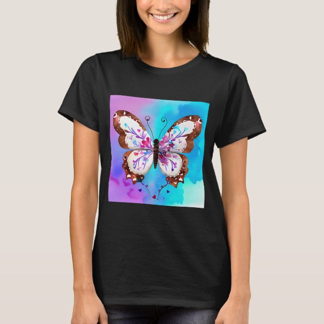 Camiseta El día de San Valentín Love Heart Butterfly Girlfr (Anverso)