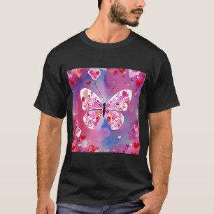 Camiseta El día de San Valentín Love Heart Butterfly Girlfr