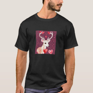 Camiseta El día de San Valentín Love Heart Cute Deer Girlfr