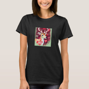 Camiseta El día de San Valentín Love Heart Cute Deer Girlfr