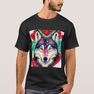 Camiseta El día de San Valentín Love Heart Cute Wolf Girlfr