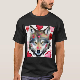 Camiseta El día de San Valentín Love Heart Cute Wolf Girlfr