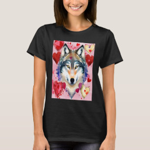 Camiseta El día de San Valentín Love Heart Cute Wolf Girlfr