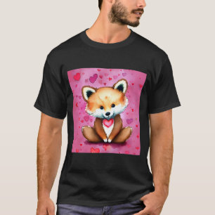 Camiseta El día de San Valentín Love Heart Fox Teddy Girlfr