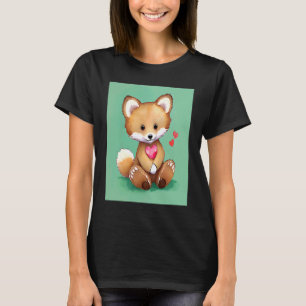 Camiseta El día de San Valentín Love Heart Fox Teddy Girlfr