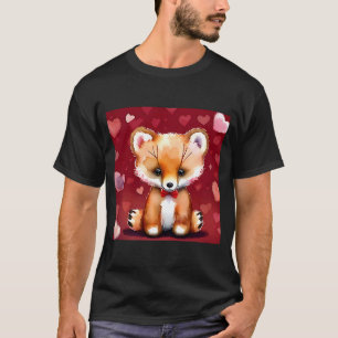 Camiseta El día de San Valentín Love Heart Fox Teddy Girlfr