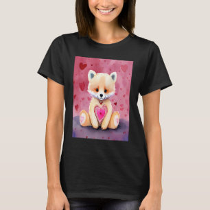 Camiseta El día de San Valentín Love Heart Fox Teddy Girlfr