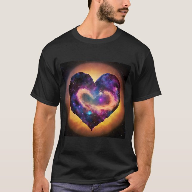 Camiseta El día de San Valentín Love Heart Galaxy Girlfrien (Anverso)