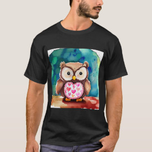 Camiseta El día de San Valentín Love Heart Owl Teddy Girlfr