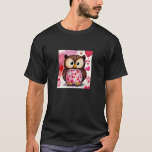 Camiseta El día de San Valentín Love Heart Owl Teddy Girlfr