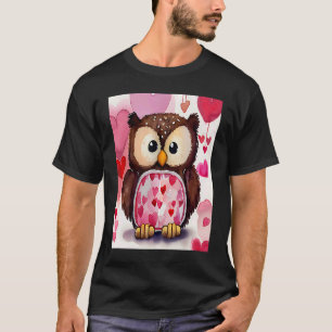 Camiseta El día de San Valentín Love Heart Owl Teddy Girlfr