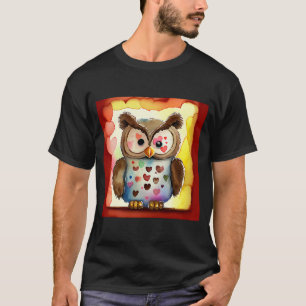 Camiseta El día de San Valentín Love Heart Owl Teddy Girlfr