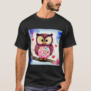 Camiseta El día de San Valentín Love Heart Owl Teddy Girlfr