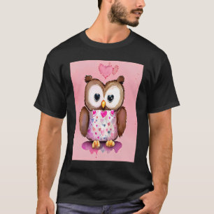 Camiseta El día de San Valentín Love Heart Owl Teddy Girlfr