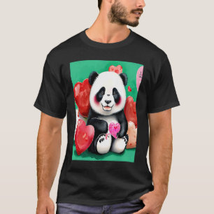 Camiseta El día de San Valentín Love Heart Panda Girlfriend