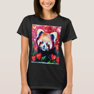 Camiseta El día de San Valentín Love Heart Red Panda Girlfr