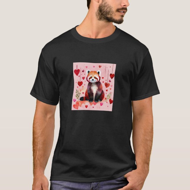 Camiseta El día de San Valentín Love Heart Red Panda Girlfr (Anverso)