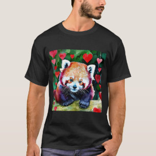 Camiseta El día de San Valentín Love Heart Red Panda Girlfr